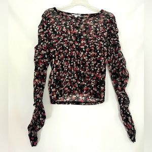 Bar III mesh floral top
